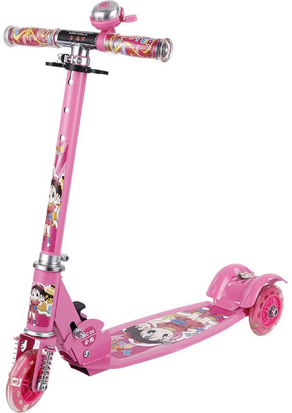 Fabrika Doğrudan Tedarik Tam Demir Çocuk Scooter Üç Tekerlekli Scooter Şok Emilimi ile Katlanabilir Flaş Tekerlekli Paten Arabası (Yurt Dışından)