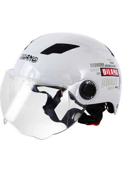Dilang Kask 3c Sertifikalı Elektrikli Araç Tüm Sezon Evrensel Motosiklet Tam Kask Akülü Araç Yaz Güneş Koruması Kadın Yarım Kask (Yurt Dışından)