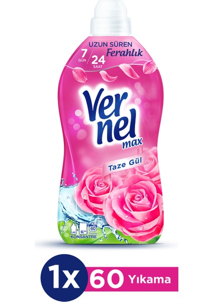 Max Konsantre Sıvı Çamaşır Yumuşatıcısı Taze Gül 1440ml (60 Yıkama)