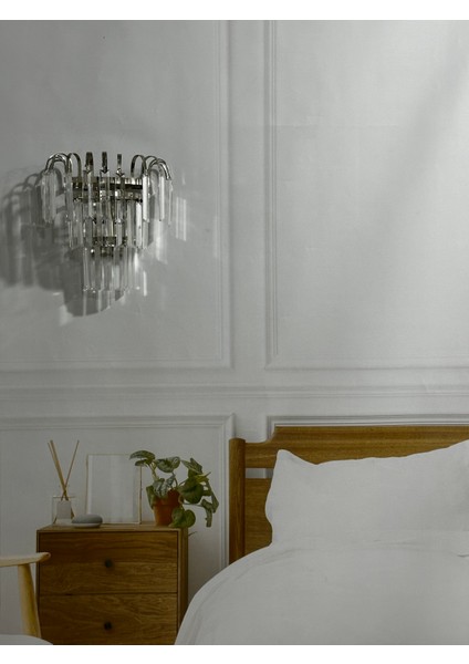 Pilli Modern Dekoratif Duvar Aydınlatması Aplik Gece Lambası Gümüş (Günışığı)