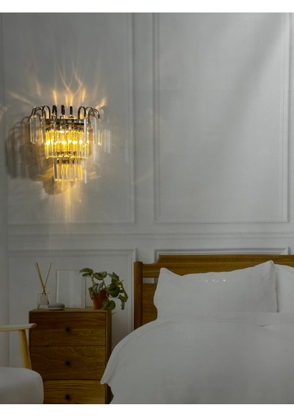 Pilli Modern Dekoratif Duvar Aydınlatması Aplik Gece Lambası Gümüş (Günışığı)
