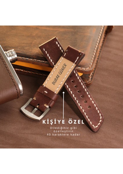 Xiaomi Mi Watch Color Uyumlu 22mm Kahverengi Hakiki Deri Kordon Akıllı Saat Kayışı Xiaomi Kordon