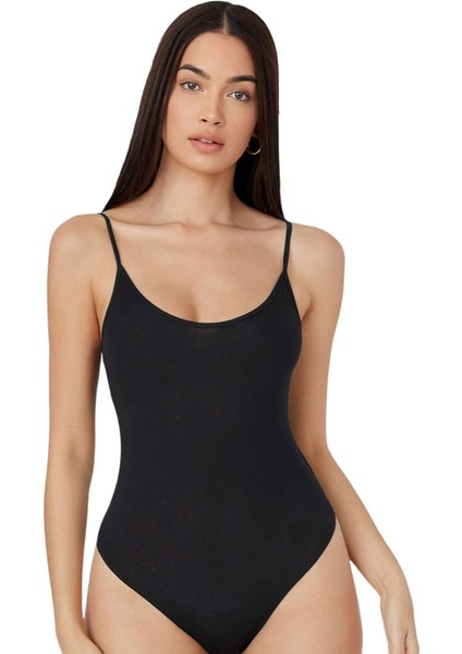 Kadın Modal Spagetti Askılı Kancalı Bodysuit Tops Atlet Belınay0860