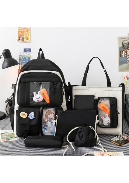 Ortaokul Öğrencileri Için Beş Parçalı Sırt Çantası Seti, Hafif Ilkokul Öğrencileri Için Okul Çantaları, Büyük Kapasiteli Bayan Sırt Çantaları, Ders Kitabı Çantaları (Yurt Dışından)