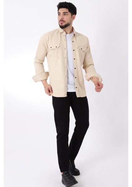 Çift Cep Kapaklı Mevsimlik Süet Gömlek Xc U16463 fırsatları