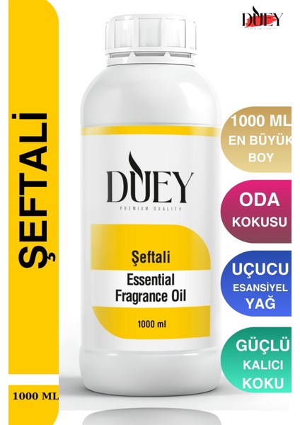 Şeftali Uçucu Yağ 1000 ml Mum Esansı, Oda Kokusu, Hava Nemlendiricisi, Çamaşır Kurutma Topu