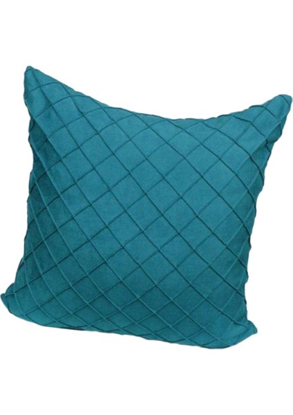Kadife Dekoratif Kırlent Kılıfı Kabartmalı Kılıf Mavı-60 x 60 cm (Yurt Dışından)