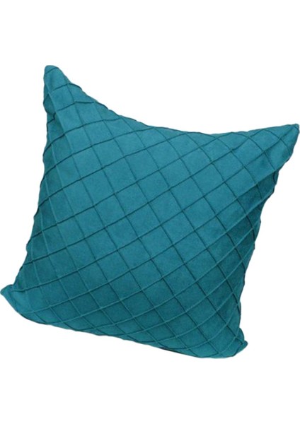Kadife Dekoratif Kırlent Kılıfı Kabartmalı Kılıf Mavı-60 x 60 cm (Yurt Dışından)
