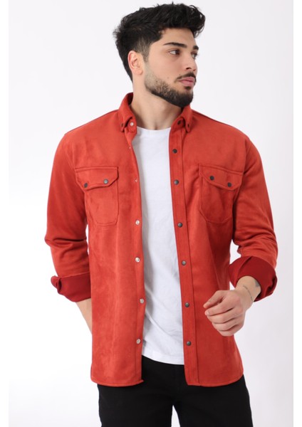 Çift Cep Kapaklı Mevsimlik Süet Gömlek Xc U16463