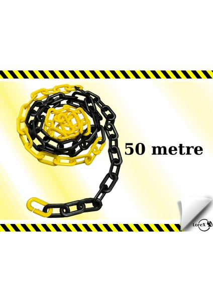 Plastik Zincir Sarı / Siyah , Trafik Zinciri. (50 Metre)