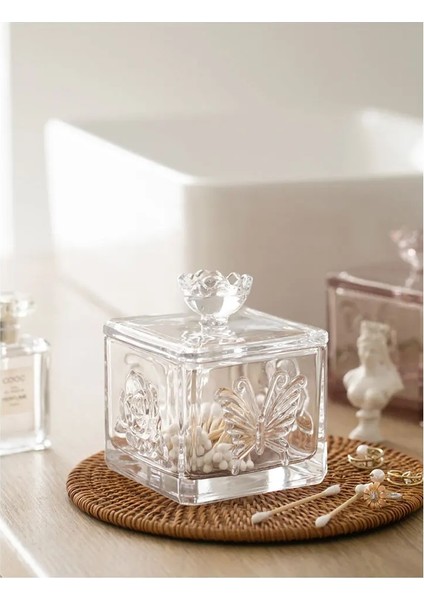 Şeffaf Kapaklı Kare Cam Şekerlik