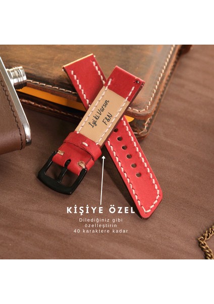 Hakiki Deri Klasik Saat Kordonu ( 20MM ) Fossil Diesel Lacoste Casio Armani Tissot Nacar Klasik Saat Kordonu Kırmızı Deri Kayış modelleri