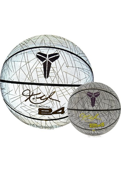 Kobe Bryant Y Logosu Parlak Basketbol Topu - Gri (Yurt Dışından)