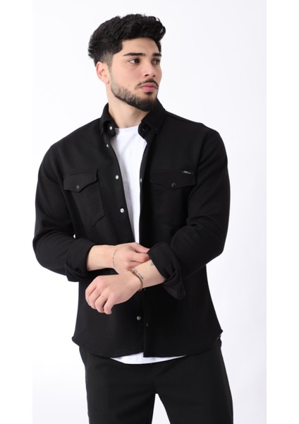 Çift Cep Kapaklı Örme Gömlek Xc U16805_40335 modelleri