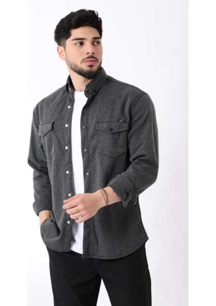 Çift Cep Kapaklı Örme Gömlek Xc U16805_40335