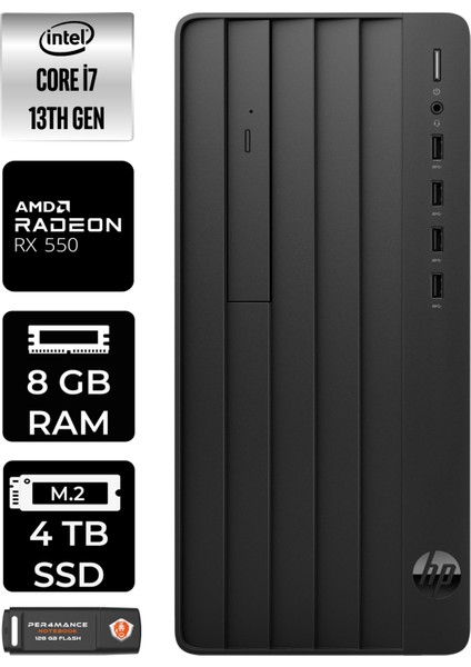 Pro Tower 290 G9 Intel Core I7 13700 8gb 4tb SSD RX550/4GB W11P 8T2X2ES Masaüstü Bilgisayar & Per4 USB Bellek 8T2X2ESP405