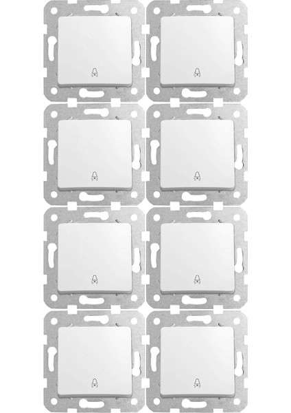 Linnera Zil Anahtarı Beyaz (Çerçeve Dahil) 90440006 (8 Adet)