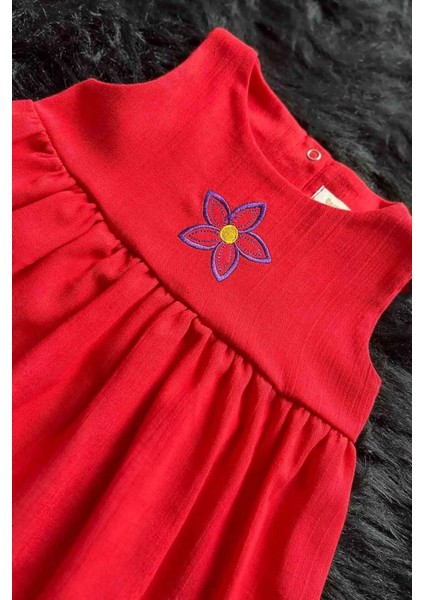 Çiçek Nakışlı Kız Çocuk Bebek Nar Çiçeği Şile Bezi Elbise fiyatları