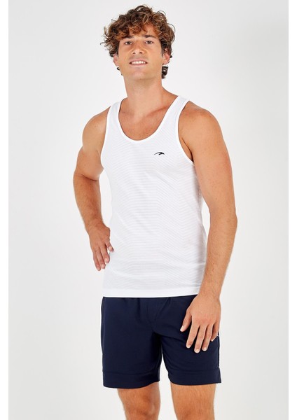 SlimFit Erkek Atlet Yaka Kolsuz Beyaz Atlet 824009
