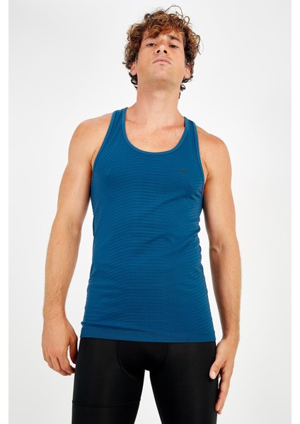 SlimFit Erkek Atlet Yaka Kolsuz Petrol Atlet 824009