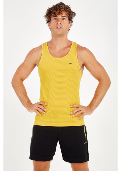 SlimFit Erkek Atlet Yaka Kolsuz Sarı Atlet 824009