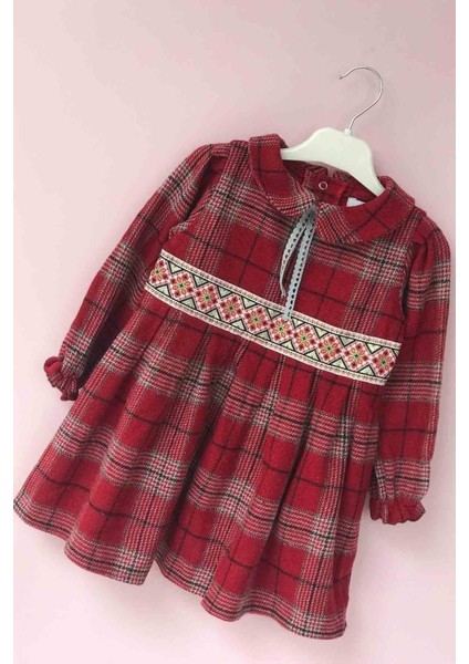Etnik Detaylı Ekose Oduncu Kız Çocuk Elbise fırsatları
