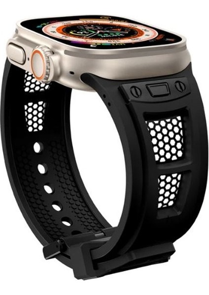 Apple Watch Series 3 4 5 44MM Kordon Hava Boşluklu Soft Silikon Siyah fiyatları