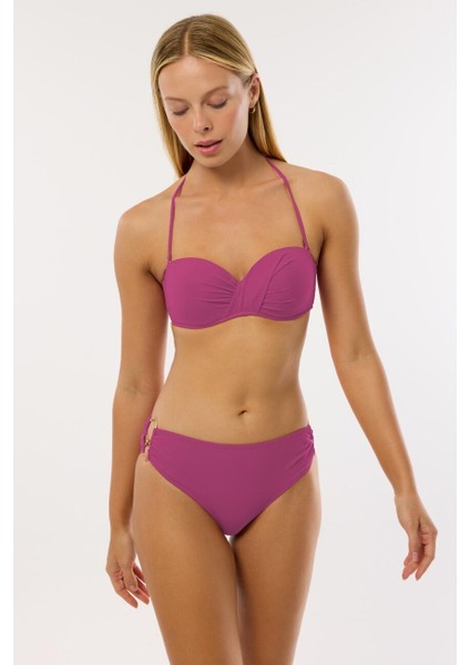 3404 Pembe Straplez Bikini Takımı