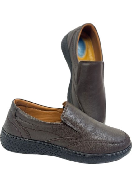 Kafkaslar Tam Ortopedik Dikişli Lastikli Diabet Deri Baba Erkek Ayakkabı