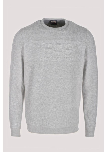 Erkek Sweatshirt Grimalnj Kabartma Baskılı Bisiklet Yaka Logo Detay Cotonel Kumaş Sweat Ncs Jeans 1614
