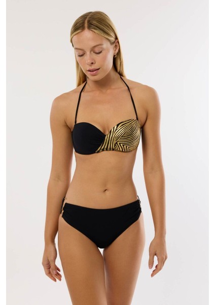 4600 Gold Yaldız Desenli Straplez Bikini Takımı modelleri