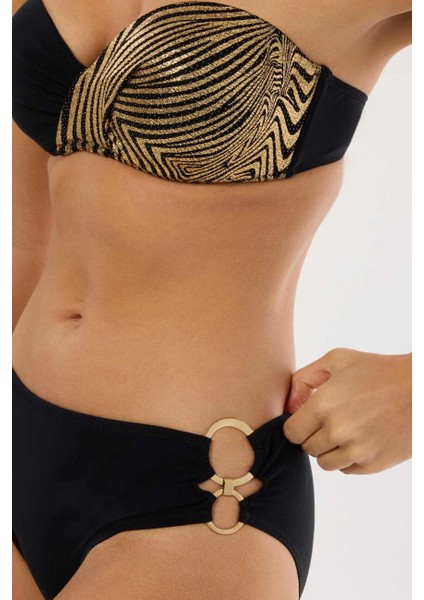 4600 Gold Yaldız Desenli Straplez Bikini Takımı fırsatları