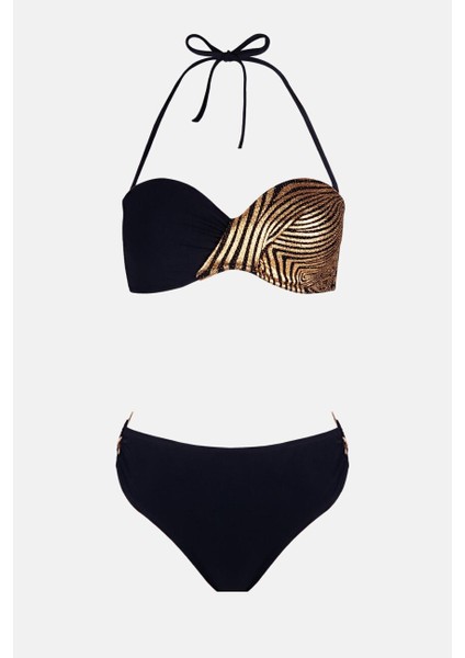 4600 Gold Yaldız Desenli Straplez Bikini Takımı indirimleri