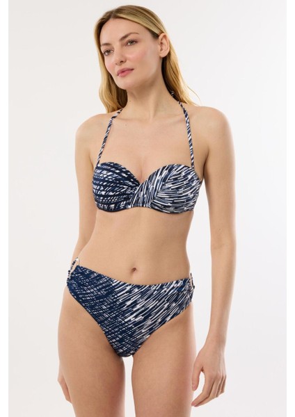 4600 Lacivert Straplez Bikini Takımı