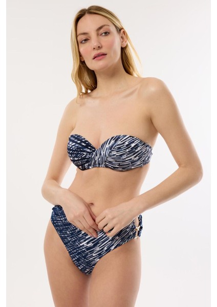 4600 Lacivert Straplez Bikini Takımı
