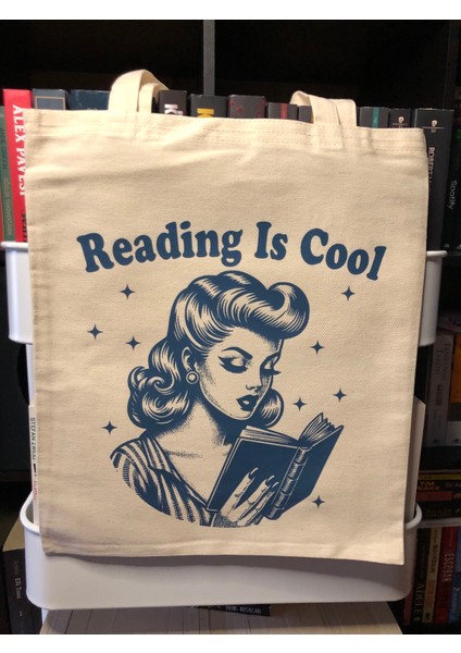 Baskılı Bez Çanta, Kitap Severler Için Tote Bag, Arkadaşa Hediye, Retro Bez Çanta