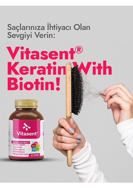 Keratin, Biotin, Vit B5, At Kuyruğu ve Üzüm Ekstresi 60 Tablet fiyatları