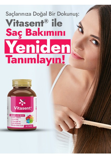 Keratin, Biotin, Vit B5, At Kuyruğu ve Üzüm Ekstresi 60 Tablet modelleri