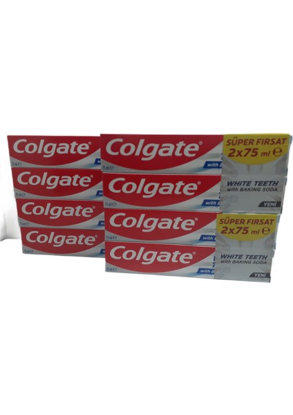 White Teeth With Bakıng Soda 2*75 Ml Diş Macunu X 4 Adet