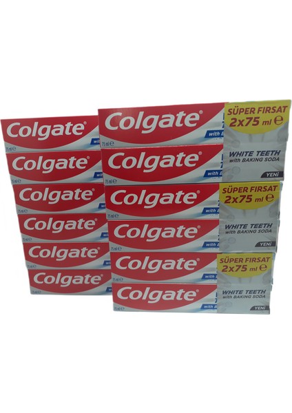 White Teeth With Bakıng Soda 2*75 Ml Diş Macunu X 6adet