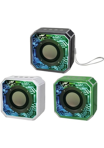 Bts-86 800 Mah 5.2 Ledli Taşınabilir Bluetooth Hoparlör Beyaz
