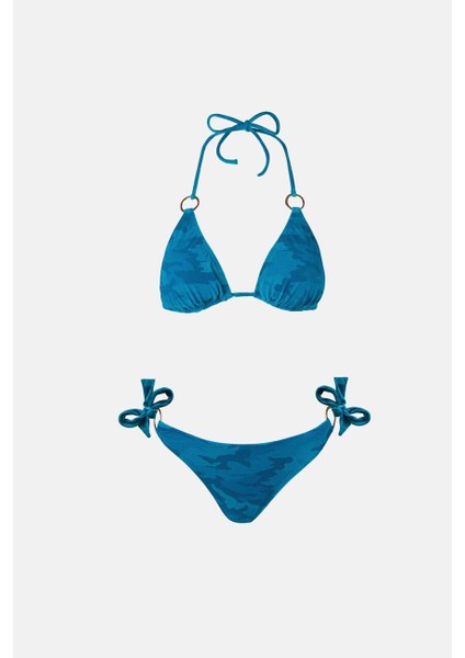 4602 Turkuaz Desenli Bikini Takımı fırsatları