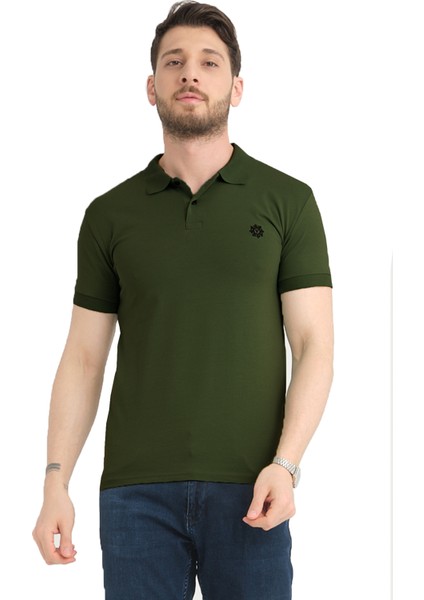 Erkek Yağ Yeşili Polo Yaka Yazlık Pamuklu Kısa Kollu T Shirt fiyatları