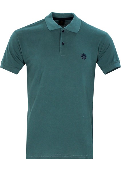 Erkek Koyu Turkuaz Polo Yaka Biyeli Yazlık Pamuklu Kısa Kollu T Shirt fiyatları