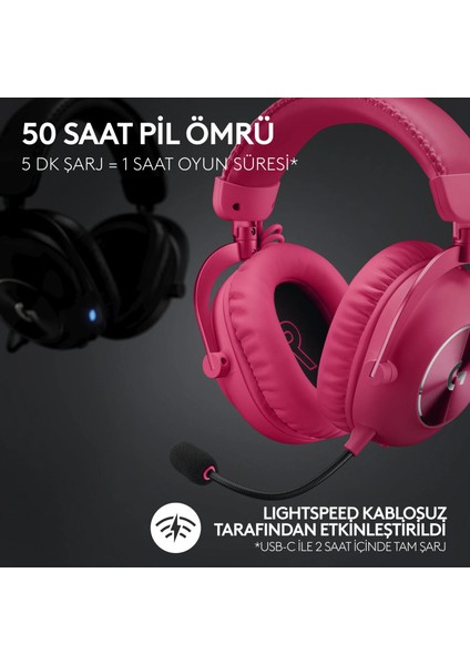 G Pro x 2 Lıghtspeed Kablosuz   Pembe  Kutusuz