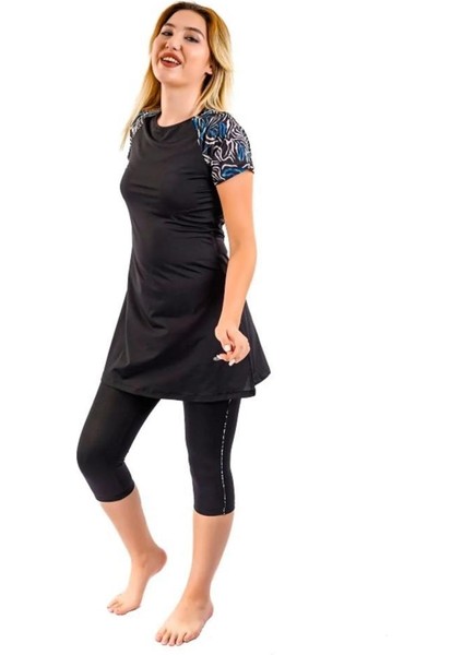 0449 Siyah Kısa Kol Havuz Mayosu modelleri