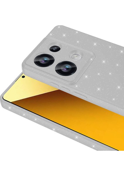Xiaomi Redmi Note 13 Pro 4g Kılıf Kamera Korumalı Simli Lüks Koton Kapak Gümüş modelleri