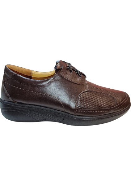 Z-57 Kadın Kahve Bağlı Ortopedik Casual Ayakkabı
