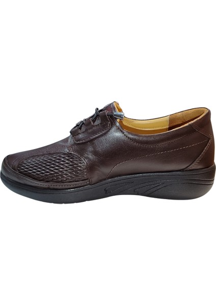 Z-57 Kadın Kahve Bağlı Ortopedik Casual Ayakkabı