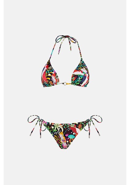 4606 Yeşil Desenli Bikini Takımı